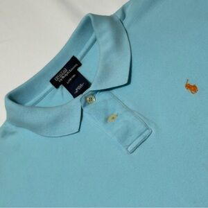Polo Ralph Lauren Boys Light‎ Blue Cotton Mesh Polo Size L (16/18) Excellent